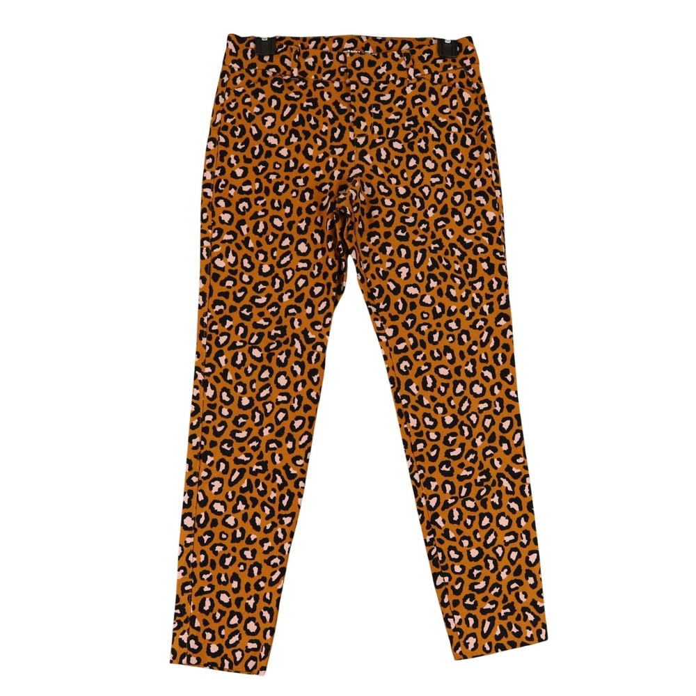 Old Navy Pixie Ankle Pants Womens 2 Leopard Animal Print‎ Stretch Skinny Career